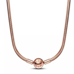 Pandora rose gold plated snake chain necklace